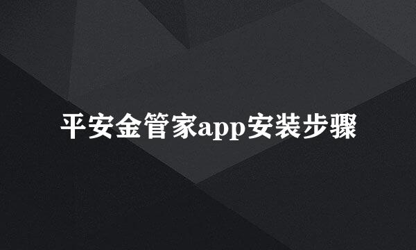 平安金管家app安装步骤
