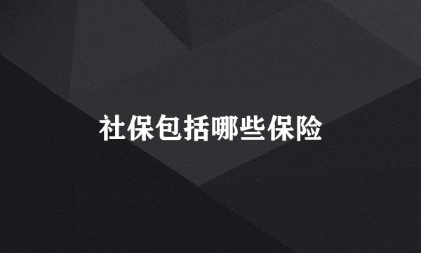 社保包括哪些保险