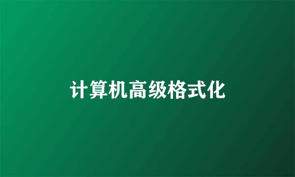 计算机高级格式化