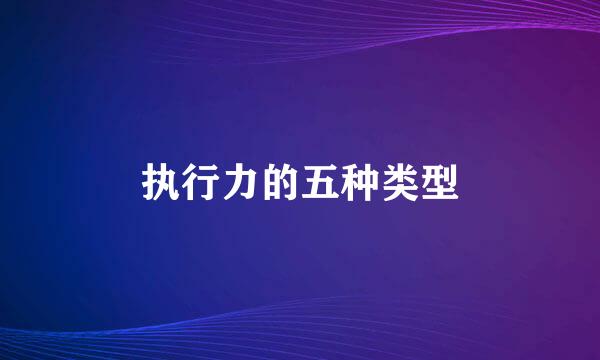 执行力的五种类型
