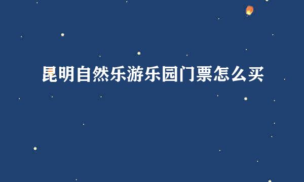 昆明自然乐游乐园门票怎么买