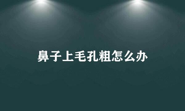 鼻子上毛孔粗怎么办