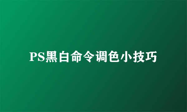 PS黑白命令调色小技巧