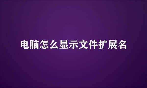 电脑怎么显示文件扩展名