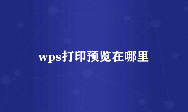 wps打印预览在哪里