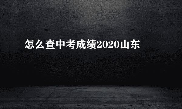 怎么查中考成绩2020山东