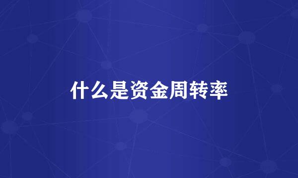什么是资金周转率