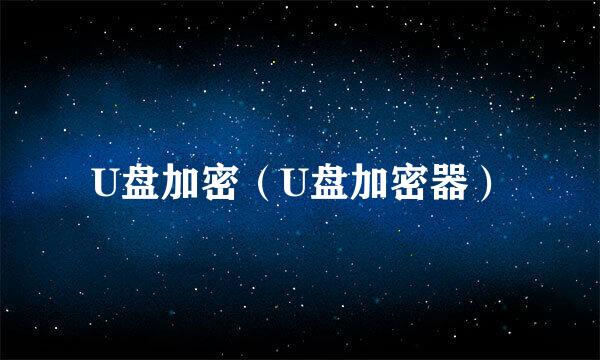 U盘加密（U盘加密器）