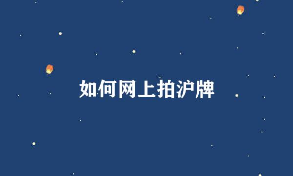 如何网上拍沪牌
