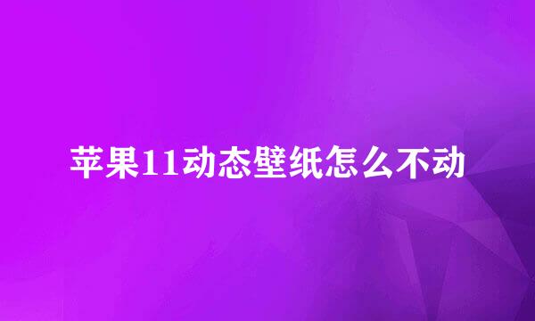 苹果11动态壁纸怎么不动