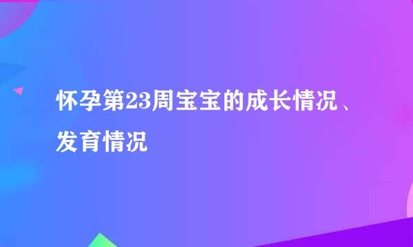 怀孕第23周宝宝的成长情况、发育情况
