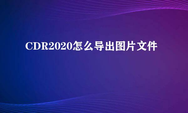 CDR2020怎么导出图片文件