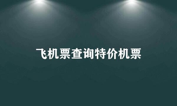 飞机票查询特价机票