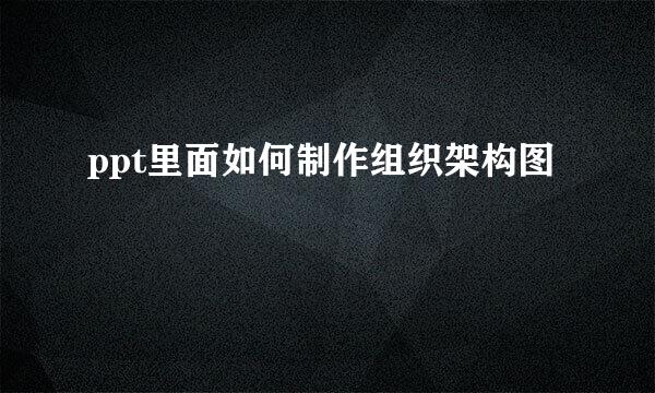 ppt里面如何制作组织架构图