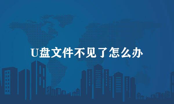 U盘文件不见了怎么办