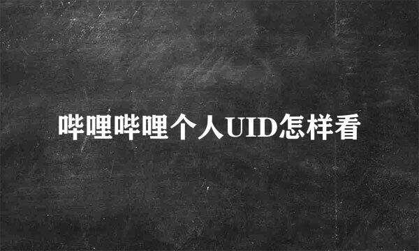 哔哩哔哩个人UID怎样看
