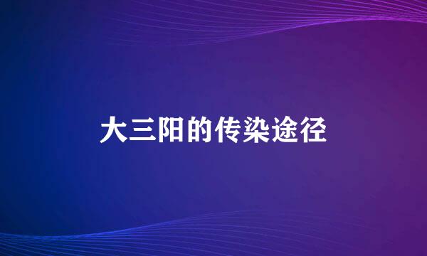 大三阳的传染途径