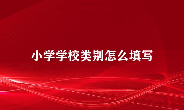 小学学校类别怎么填写