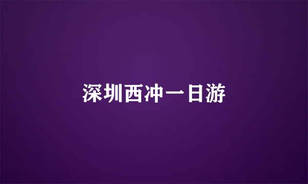 深圳西冲一日游