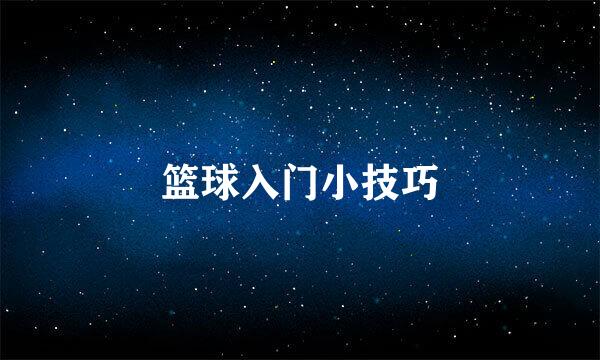 篮球入门小技巧