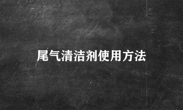 尾气清洁剂使用方法