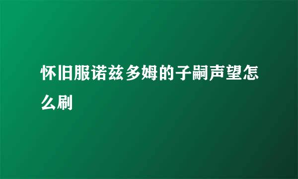 怀旧服诺兹多姆的子嗣声望怎么刷