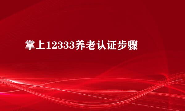 掌上12333养老认证步骤