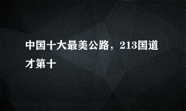 中国十大最美公路，213国道才第十