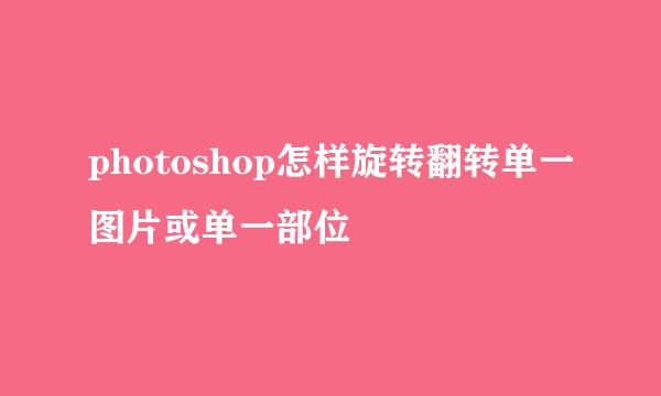photoshop怎样旋转翻转单一图片或单一部位