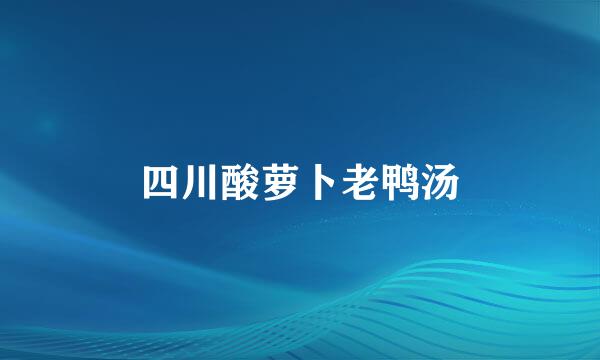 四川酸萝卜老鸭汤
