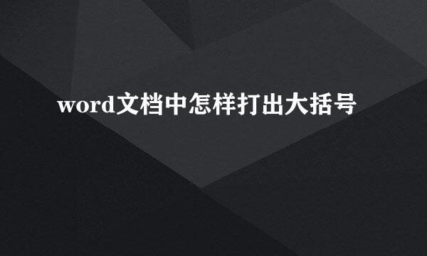 word文档中怎样打出大括号