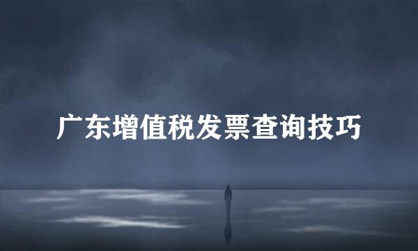 广东增值税发票查询技巧