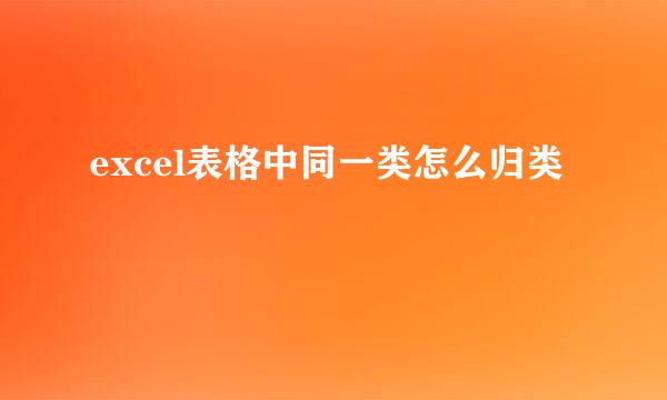 excel表格中同一类怎么归类