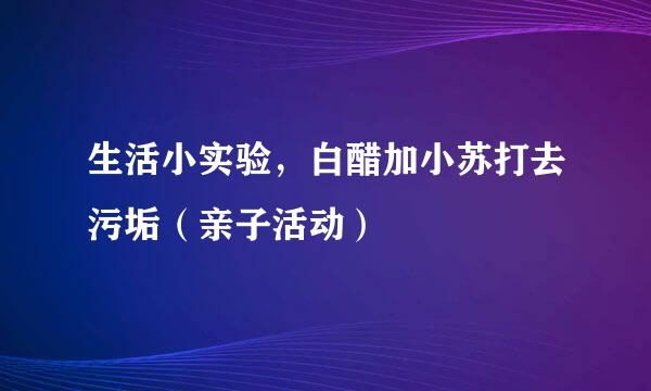 生活小实验，白醋加小苏打去污垢（亲子活动）