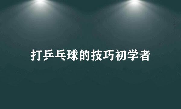 打乒乓球的技巧初学者