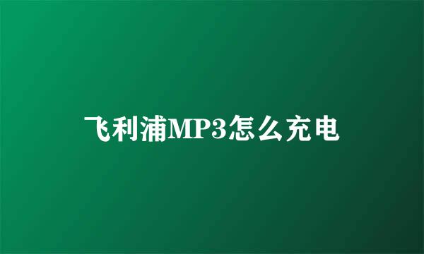 飞利浦MP3怎么充电