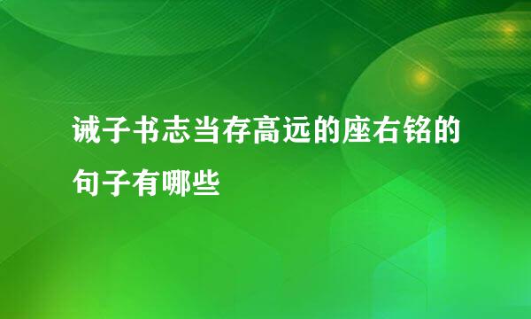 诫子书志当存高远的座右铭的句子有哪些