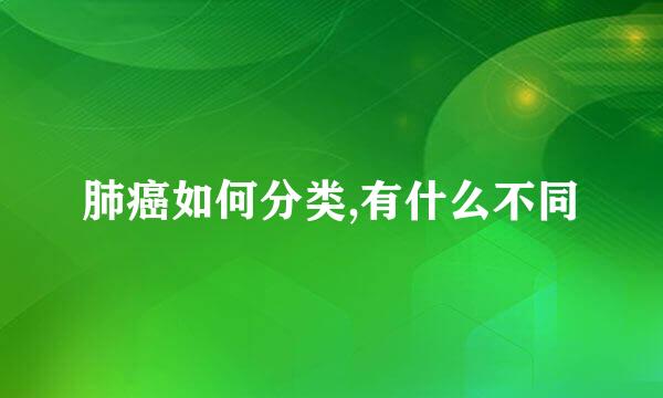 肺癌如何分类,有什么不同