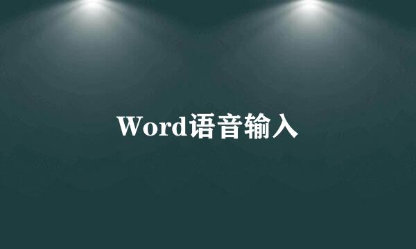 Word语音输入