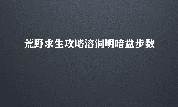 荒野求生攻略溶洞明暗盘步数