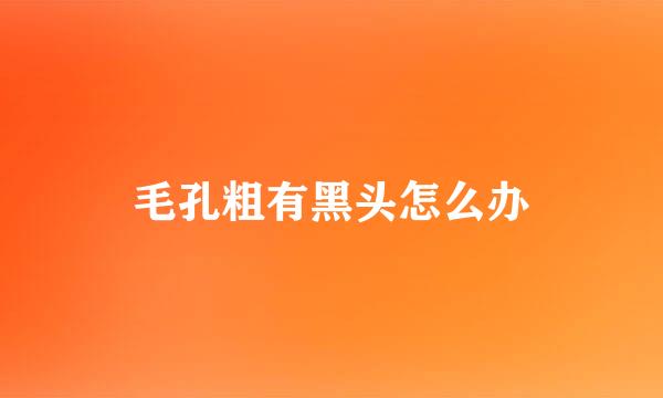 毛孔粗有黑头怎么办