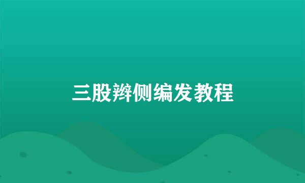 三股辫侧编发教程