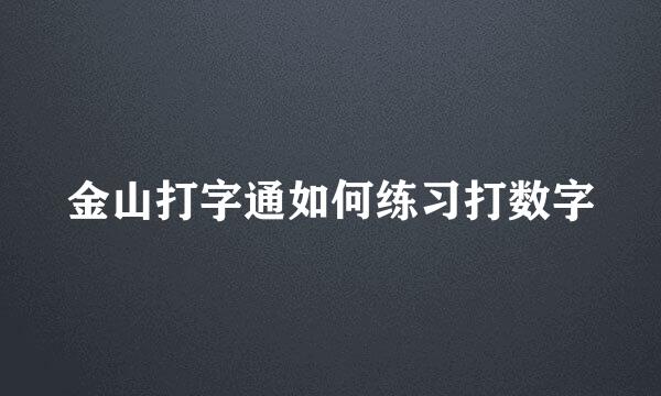 金山打字通如何练习打数字