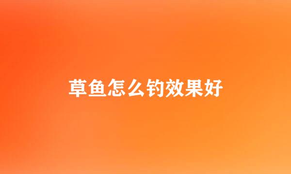 草鱼怎么钓效果好