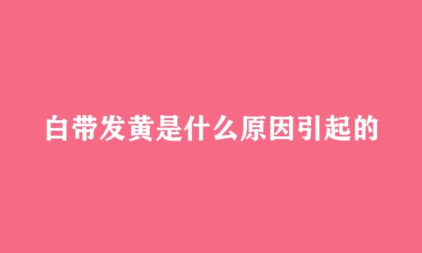 白带发黄是什么原因引起的