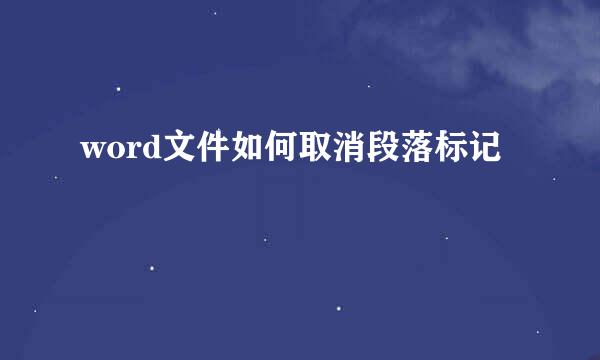 word文件如何取消段落标记