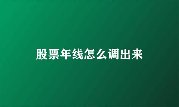 股票年线怎么调出来