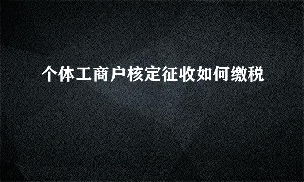 个体工商户核定征收如何缴税