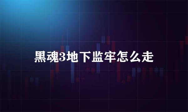 黑魂3地下监牢怎么走
