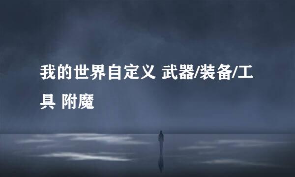 我的世界自定义 武器/装备/工具 附魔